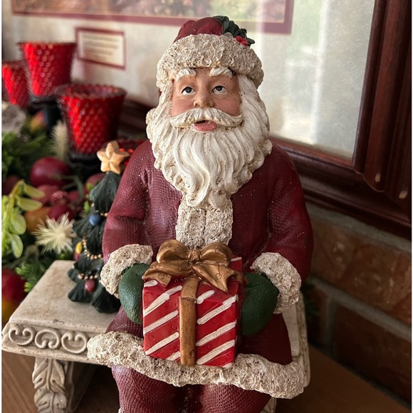 Rare Vintage 1984 2-pc Santa Clause and Stone Bench Decor‼️FINAL SALE - Picture 7 of 7